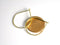 Teardrop Shaped Tube Frame Hoop Dangles, 14k Gold Plated, 25mmx20mm - 2 pcs