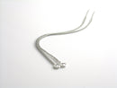 Fine Curb Link Chain Ear Threads, Platinum Plated, 85mm long - 2 pieces