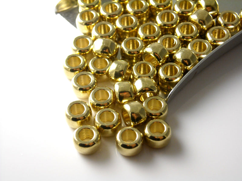10mm Solid polished brass plain barrel tube spacers