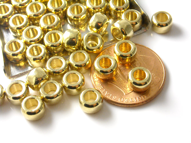 Heavy Brass Tube Spacers, Solid Brass (Unplated,) Choose from three sizes (4mm, 6mm or 8mm)