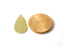 Flat Brushed Raw Brass Teardrop Shaped Pendants, Non-plated, 18mmx10mm - 4 pieces