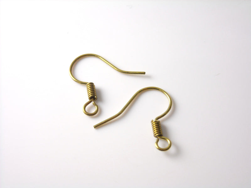 Ear Wire - Raw Brass - 17mm - 20 pcs (10 pairs)