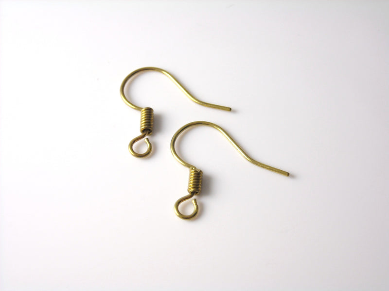 Ear Wire - Raw Brass - 17mm - 20 pcs (10 pairs)