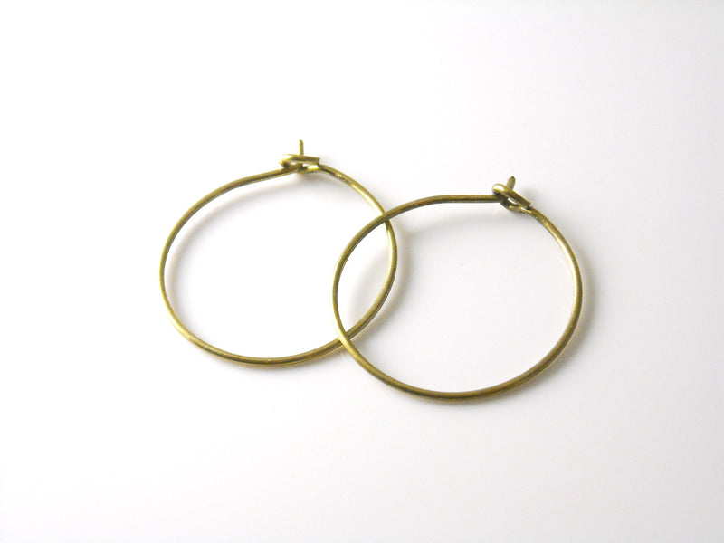 Hoop Earrings - Raw Brass - 20mm - 20 pcs (10 pairs)