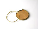 Wineglass Hoop Earrings, Raw Brass, 20mm diameter - 20 pcs