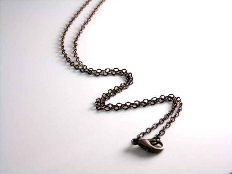 Necklace - Antique Copper Plated- Textured- 2.6mm x 2mm - Choose your length