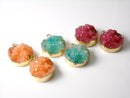 Colored Resin Drusy Pendants, 22mm diameter, Choose your Color(s) - 2 pieces