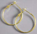 Hoop Earrings - Gold Plated - Lever Back - 25mm - 10 pcs (5 pairs) - Pim's Jewelry Supplies