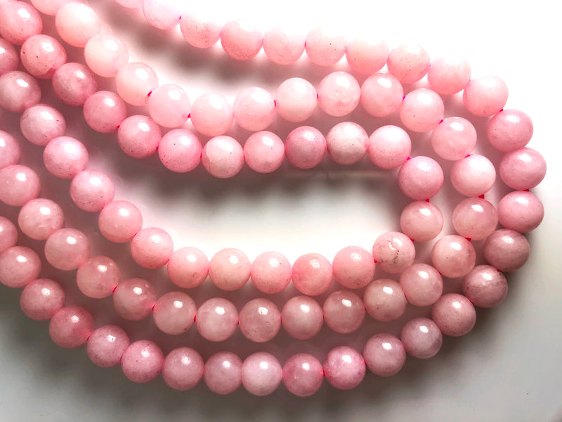 Bead, iridescent glass, translucent matte pink, 8mm round. Sold per 15-1/2  to 16 strand. - Fire Mountain Gems and Beads