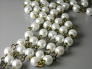 Glass Pearl Chain - Snow White - Antique Bronze Plated Wire - 6mm - 3.25 feet