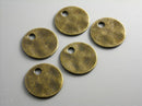 Antiqued Dark Bronze Textured Disc - 6 pcs - Pim's Jewelry Supplies
