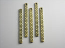 Textured Bar Pendant Charm, Antique Brass, 6 pcs - Pim's Jewelry Supplies