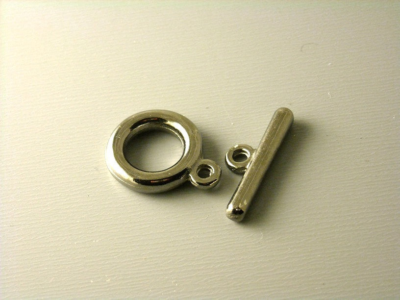 Donut Toggle Clasps - Gunmetal Plated - 14mm ring / 20mm bar - 10 sets (20  pieces)