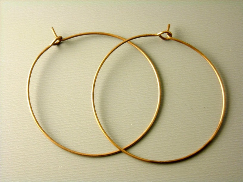 35mm Brass Hoop Earrings in Antique Copper - 20 pcs (10 pairs) - Pim's Jewelry Supplies
