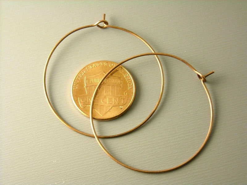 35mm Brass Hoop Earrings in Antique Copper - 20 pcs (10 pairs) - Pim's Jewelry Supplies