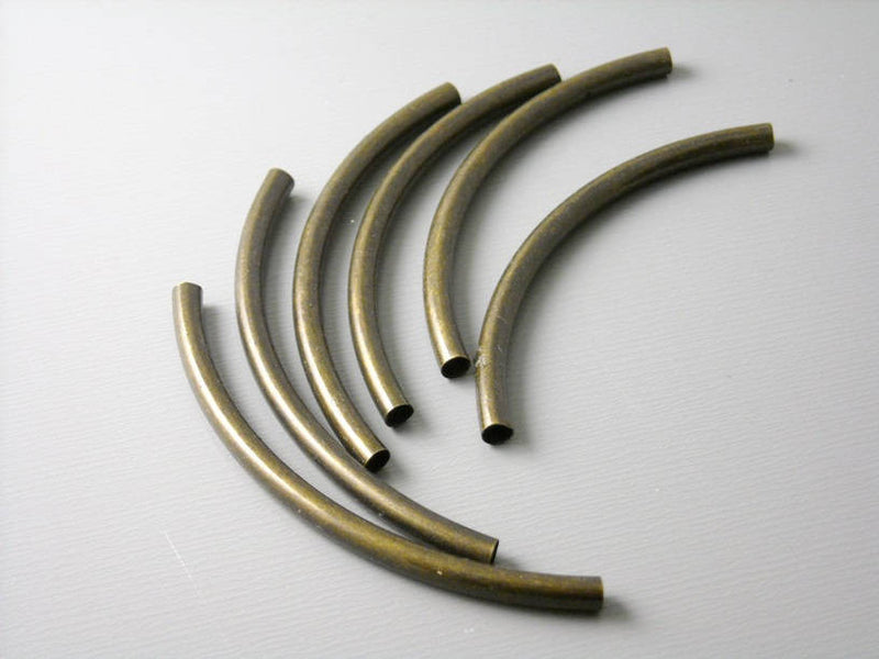 Tubes - Dark Antique Brass - 50mm - 10 pcs - Pim's Jewelry Supplies