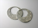 Solid Stainless Steel Textured Round Hoops - 2 pcs - Pim's Jewelry Supplies