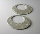 Solid Stainless Steel Textured Round Hoops - 2 pcs - Pim's Jewelry Supplies
