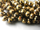 Bronze Glass Rondelle Beads - 8x6mm - One full 15-inch strand - Pim's Jewelry Supplies
