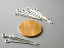 Silver Plated Eyepins, 21 gauge, 24mm long (0.94 inches) - Pim's Jewelry Supplies