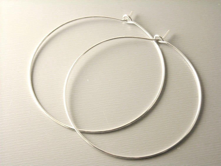 Hoop Earrings - Silver Plated - 45mm - 20 pcs - Pim's Jewelry Supplies