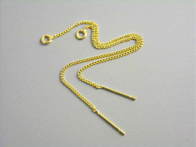 Ear Thread - 14k Gold Plated - 85mm - 2 pcs - Pim's Jewelry Supplies