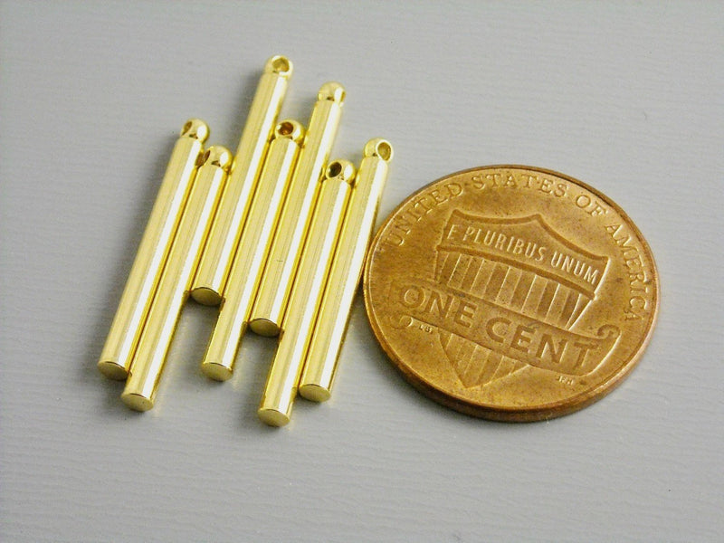 Charm - Gold Plated - 14k Gold Bar - 20mm - 2 pcs - Pim's Jewelry Supplies