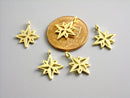 Charm - 14k Gold Plated - North Star - 14mm - 1 Charm - Pim's Jewelry Supplies