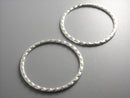 Links - Silver Plated - Circle & Textured - 37.5mm - 4 pcs - Pim's Jewelry Supplies