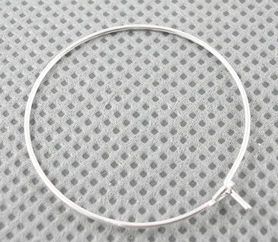 35mm Silver Plated Hoop Earrings - 20 pcs (10 pairs) - Pim's Jewelry Supplies