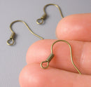 Ear Wire - Antique Bronze Plated and Coil Base - 15mm - 50 pcs - Pim's Jewelry Supplies