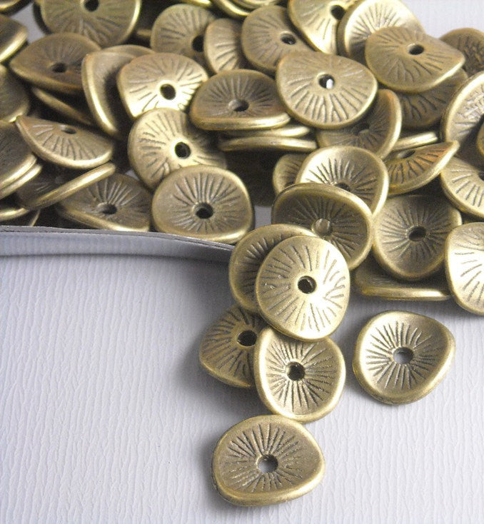Antique Bronze Potato Chip Spacers - 20 pcs - Pim's Jewelry Supplies