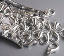 10 pcs Lg Silver Plated Lobster Clasps, 16mm x 8mm - Pim's Jewelry Supplies
