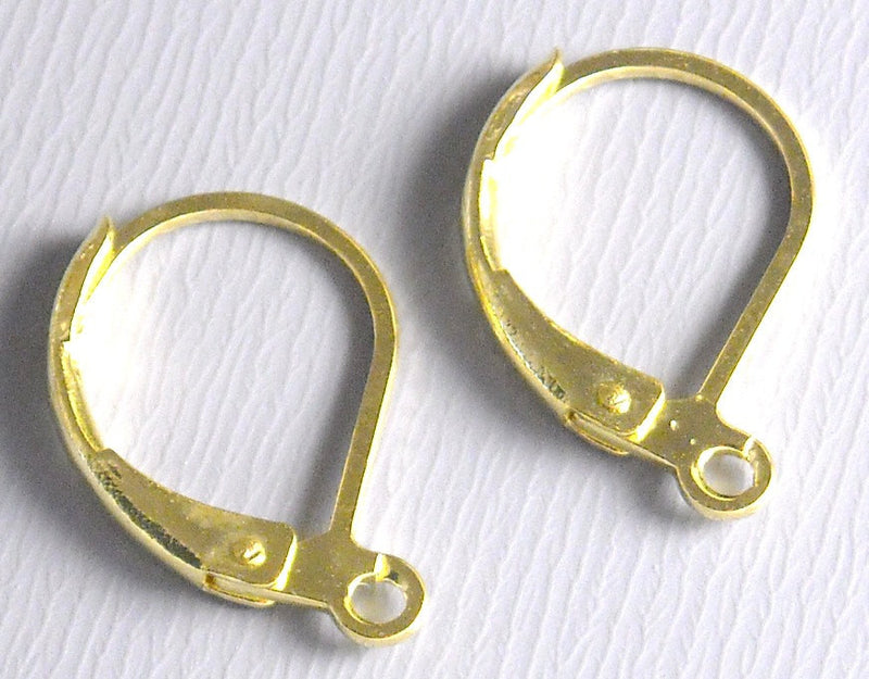 Hoop Earrings with Lever Back - 14k Gold Plated - 15mm - 20 pcs - Pim's Jewelry Supplies