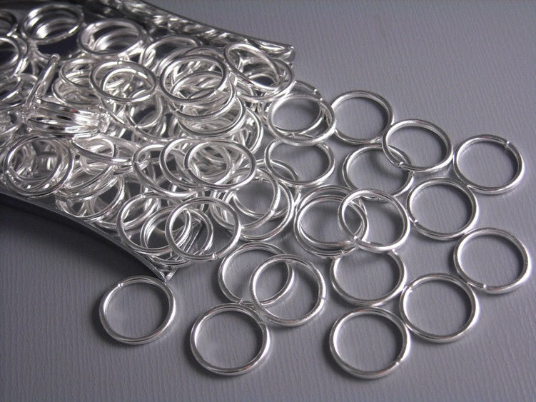 50 of 10mm Silver Plated Open Jump Rings - Pim's Jewelry Supplies