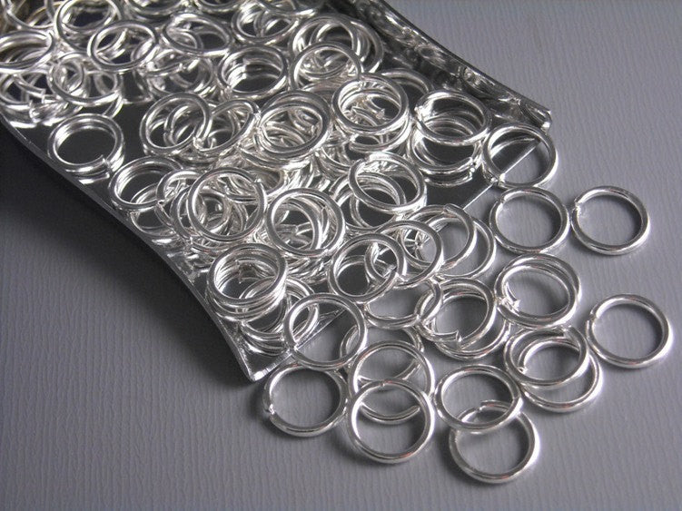 50 of 8mm Silver Plated Open Jump Rings - Pim's Jewelry Supplies