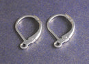 Silver Plated Hoop Earrings with Leverback (15mm) - 20 pcs - Pim's Jewelry Supplies