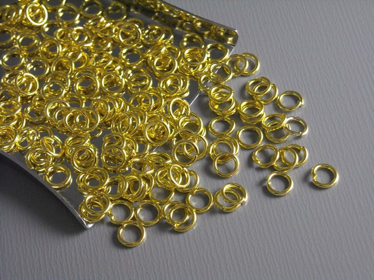 Gold Plated Open Jump Rings, 4mm -100 pcs - Pim's Jewelry Supplies