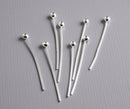 100 pcs of Silver Plated Ball End Headpins (24 guage) - 20mm - Pim's Jewelry Supplies
