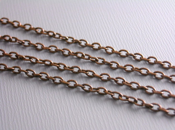 10-ft Fine Antique Copper Chain ( 2.5mm x 2mm ) - Pim's Jewelry Supplies