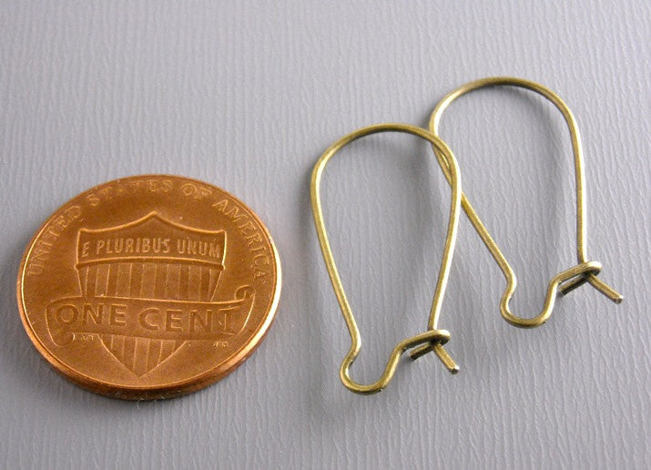 28mm Antique Bronze Brass Kidney Hoop Earrings - 30 pcs - Pim's Jewelry Supplies