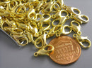 Gold Plated Lobster Clasps - 12mm x 6mm - 10 pcs - Pim's Jewelry Supplies