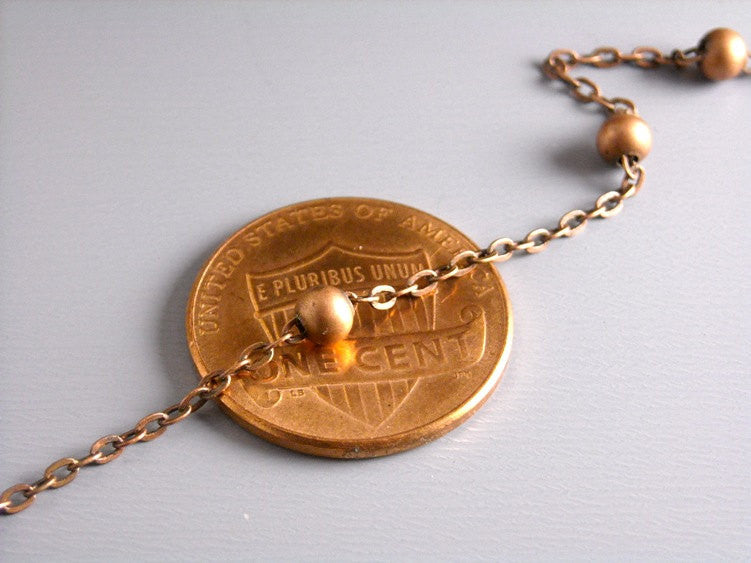 10-Feet of Antique Copper Brass Chain with Brass Ball Bead, 2mm x 2mm - Pim's Jewelry Supplies