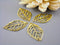 14k Gold Plated Leaf Charms, 23.5mm - 20 pcs - Pim's Jewelry Supplies