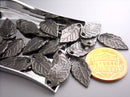 Gunmetal Mini Leaf Charms - 20 pcs - Pim's Jewelry Supplies