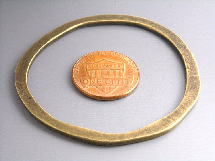 Large 53mm Antique Bronze Circle Links - 2 pcs - Pim's Jewelry Supplies
