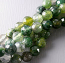 4mm Genuine Faceted Moss Agate, 15.5 strand, approx. 90 pcs - Pim's Jewelry Supplies