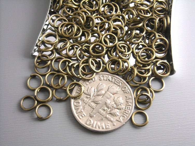 5mm Antique Bronze Unsoldered Jump Rings - 100 pcs - Pim's Jewelry Supplies
