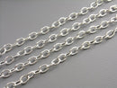 10-Feet Grade A 4mm x 3mm Silver Plated Cable Chain - Pim's Jewelry Supplies