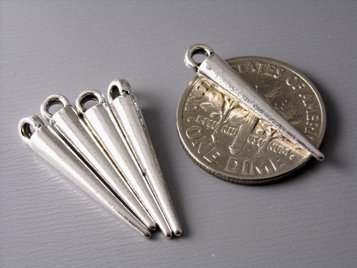 Antique Silver Spike Charm - 6 pcs - Pim's Jewelry Supplies